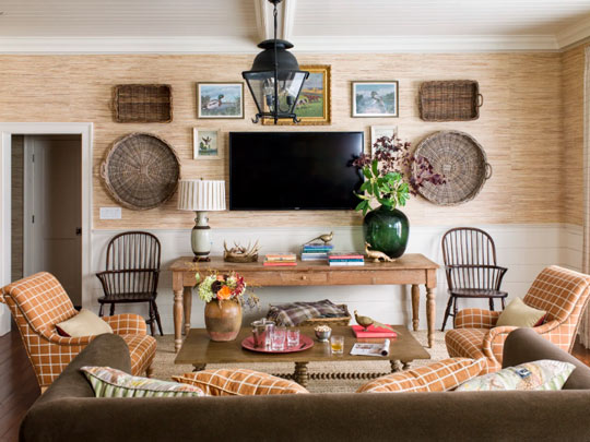 decoração rústica com plantas