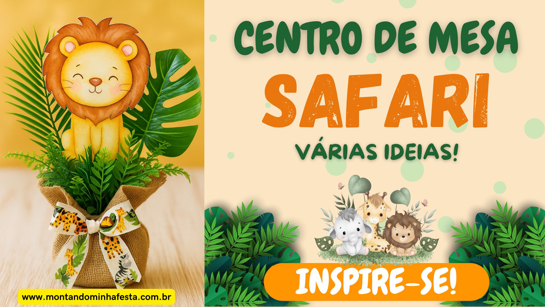 como fazer painel de festa safari para menino