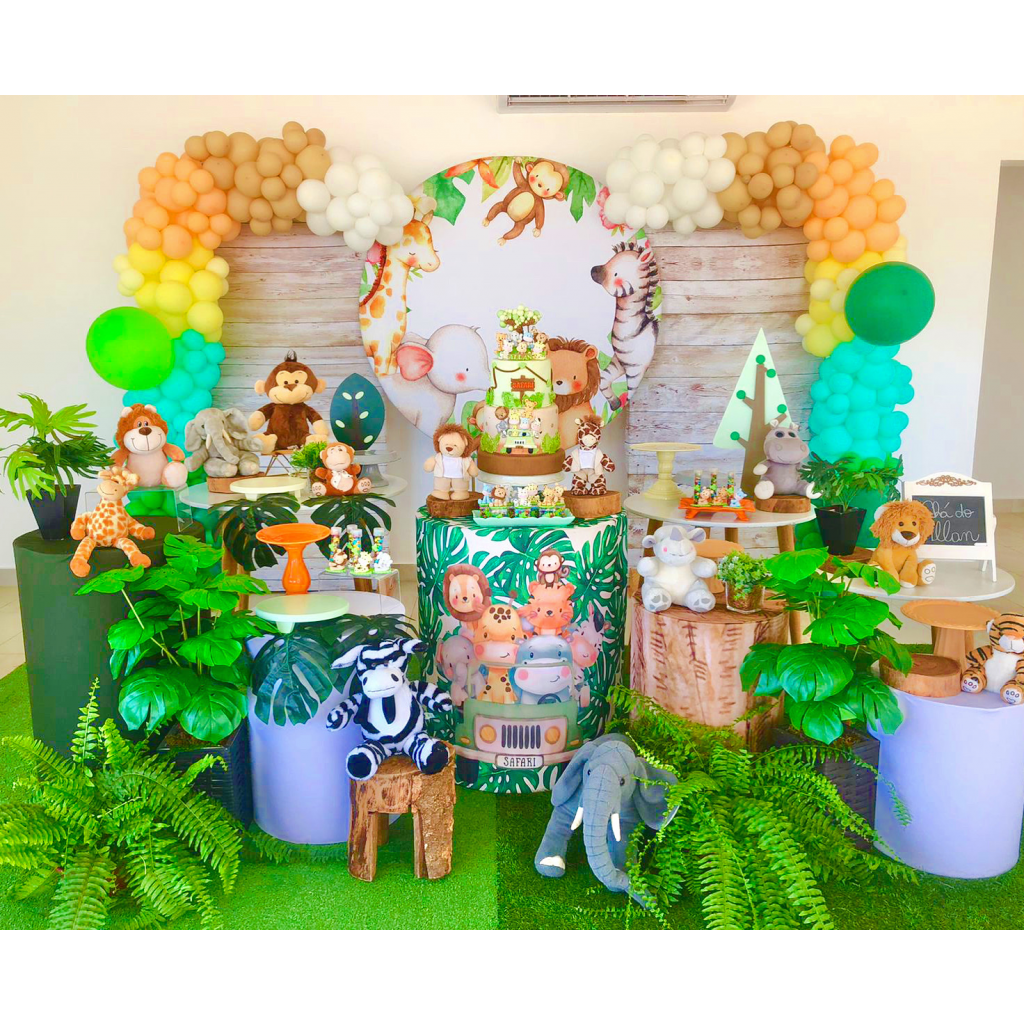 ideias de decoração de festa safari para menino