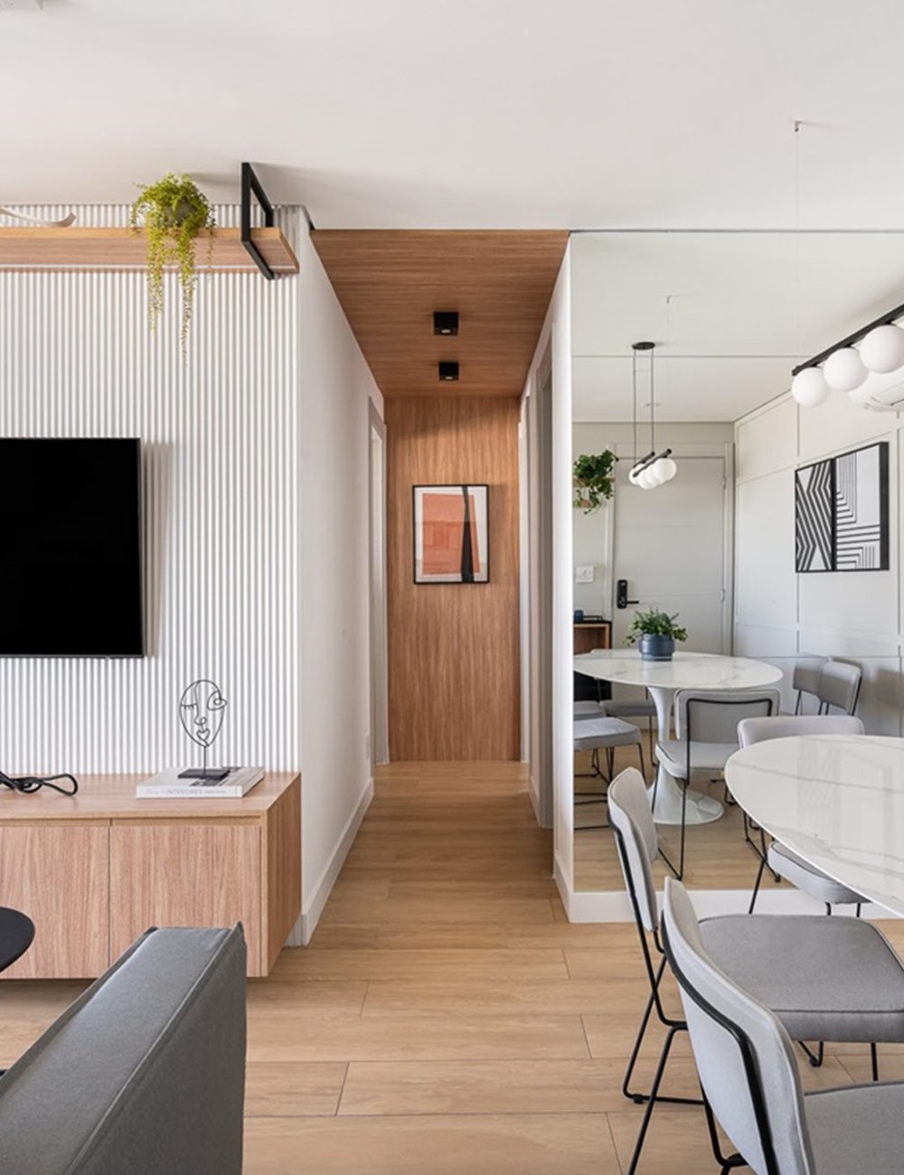 ideias criativas para decorar corredor estreito