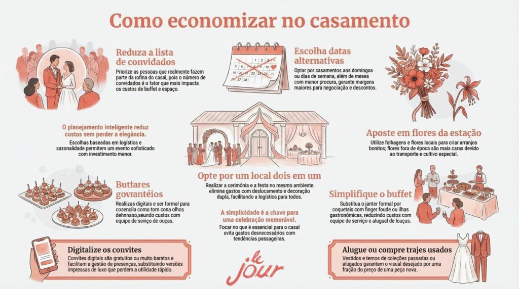 10 ideias criativas para casamento barato