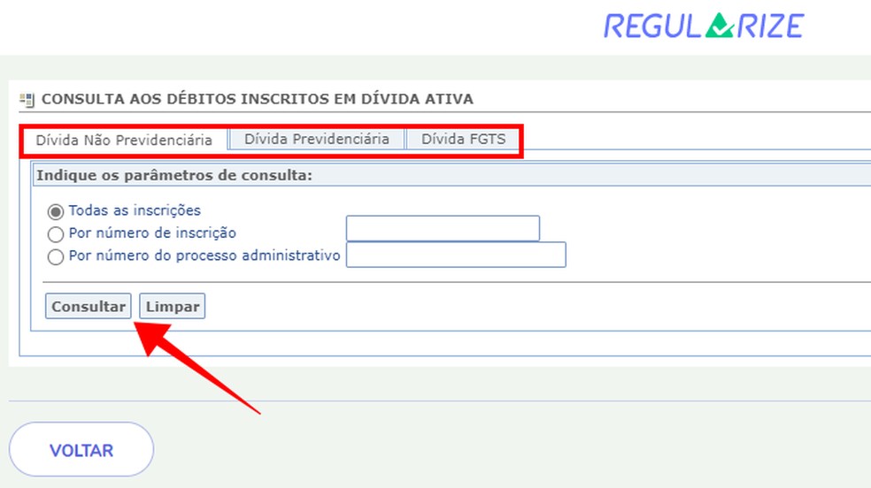 dívida ativa como consultar
