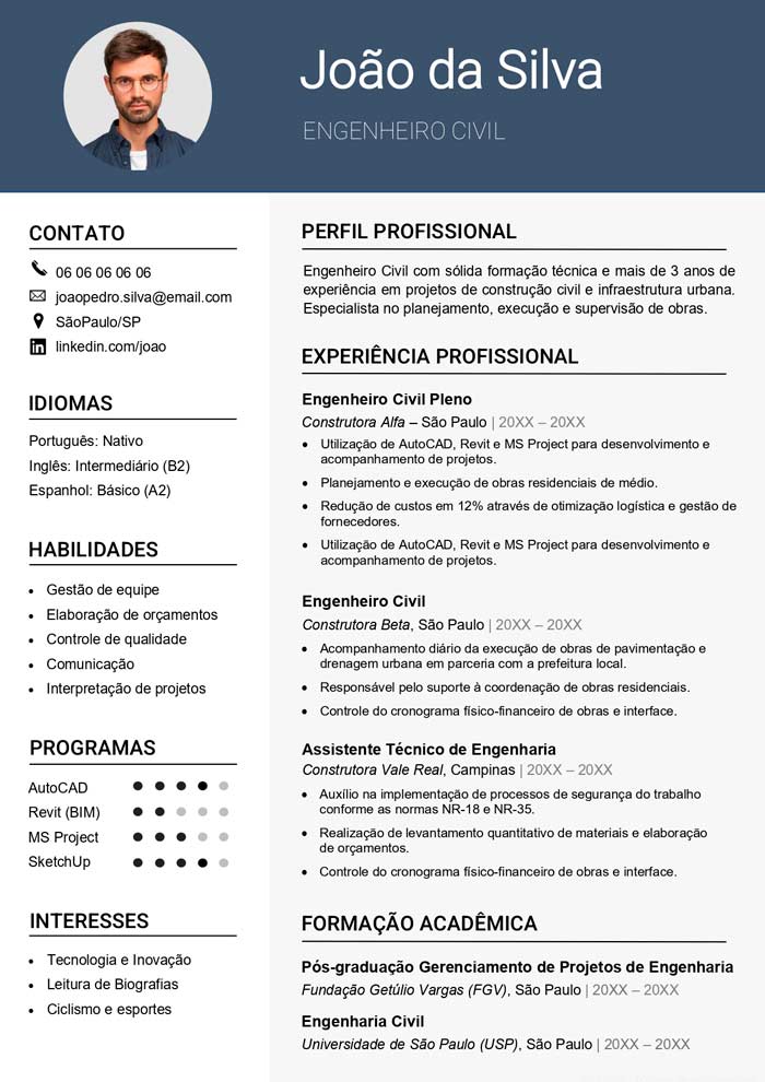 exemplo de como fazer um currículo