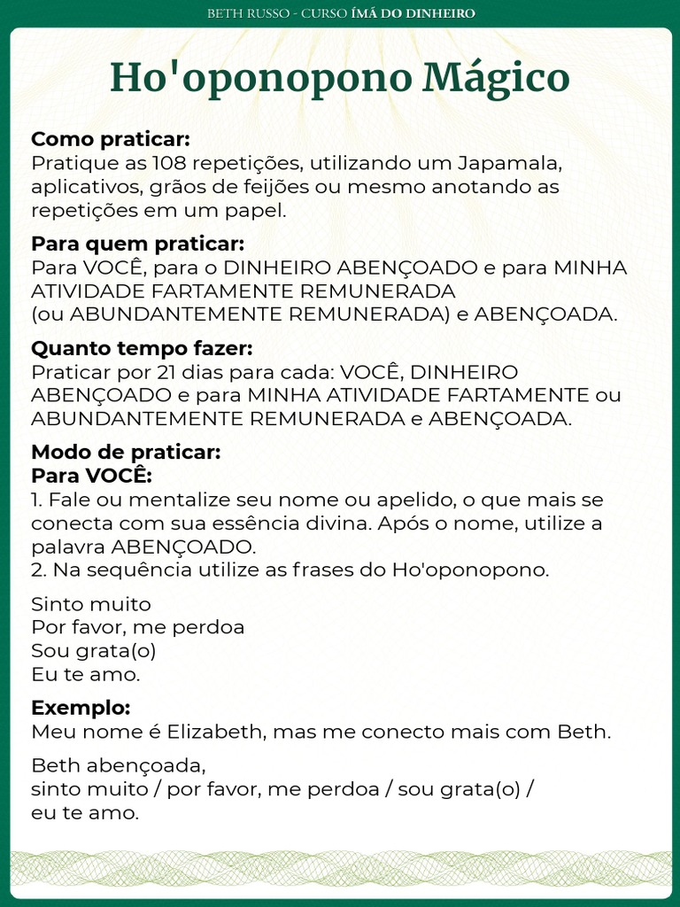 ho oponopono magico como fazer