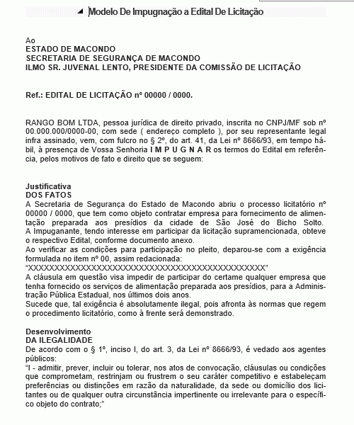 impugnação edital como fazer