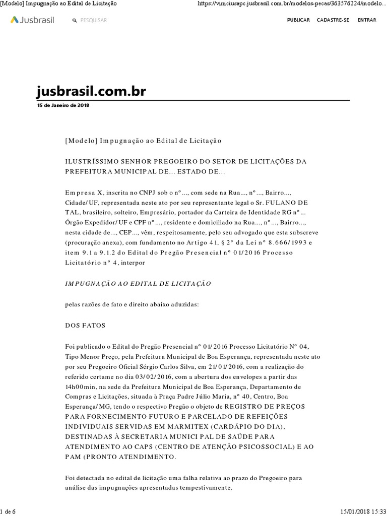 passo a passo para impugnar edital de concurso