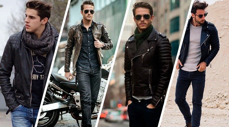 jaqueta de couro masculina