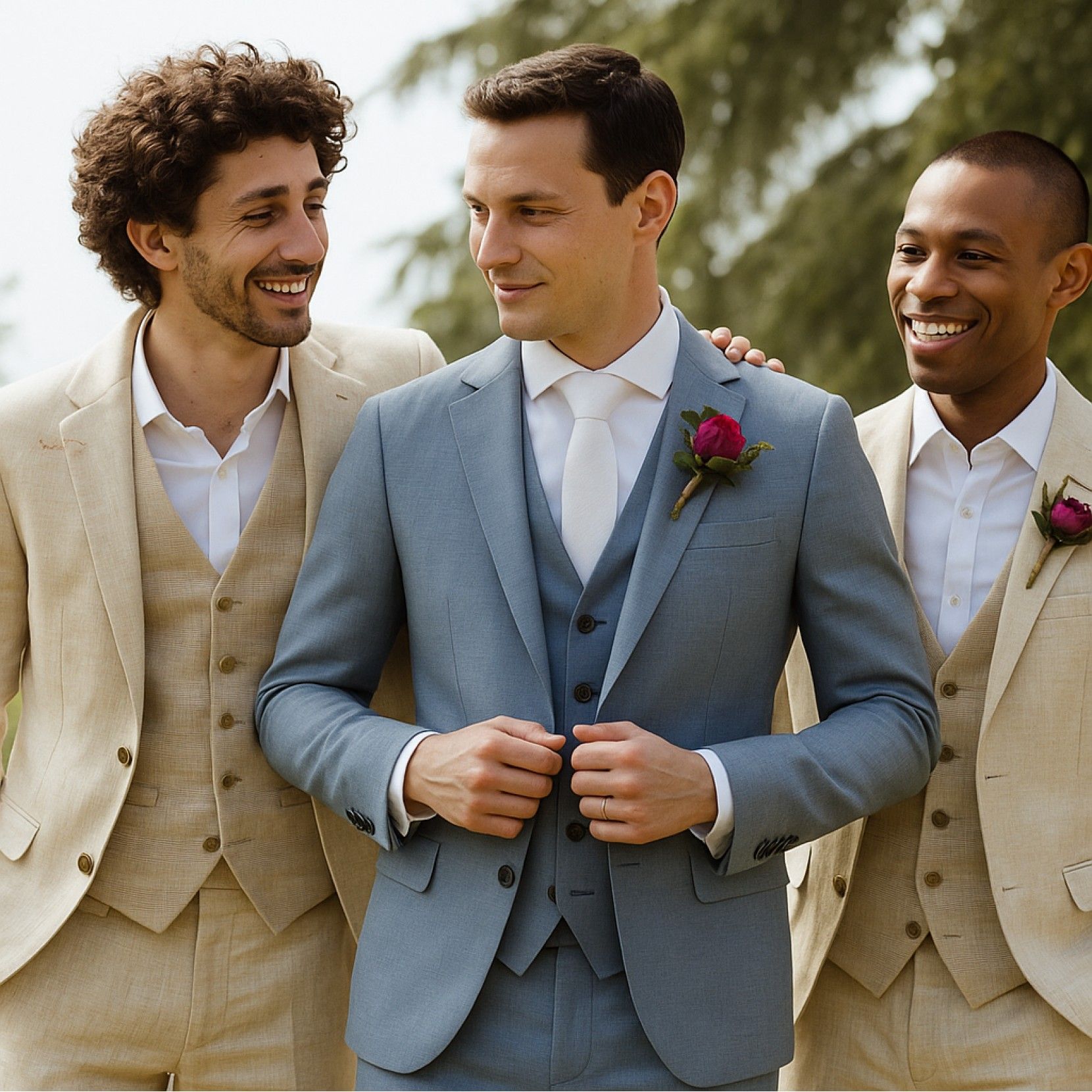 ideias de looks para padrinhos de casamento