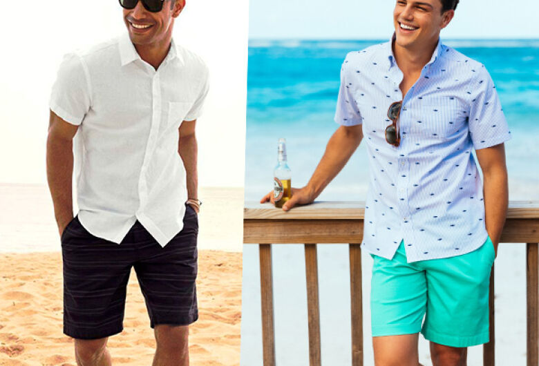 bermuda de linho masculina para praia