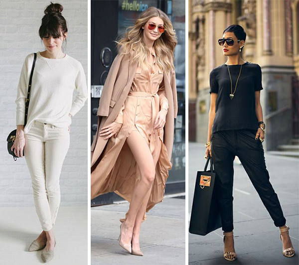 ideias de looks monocromáticos para o dia a dia