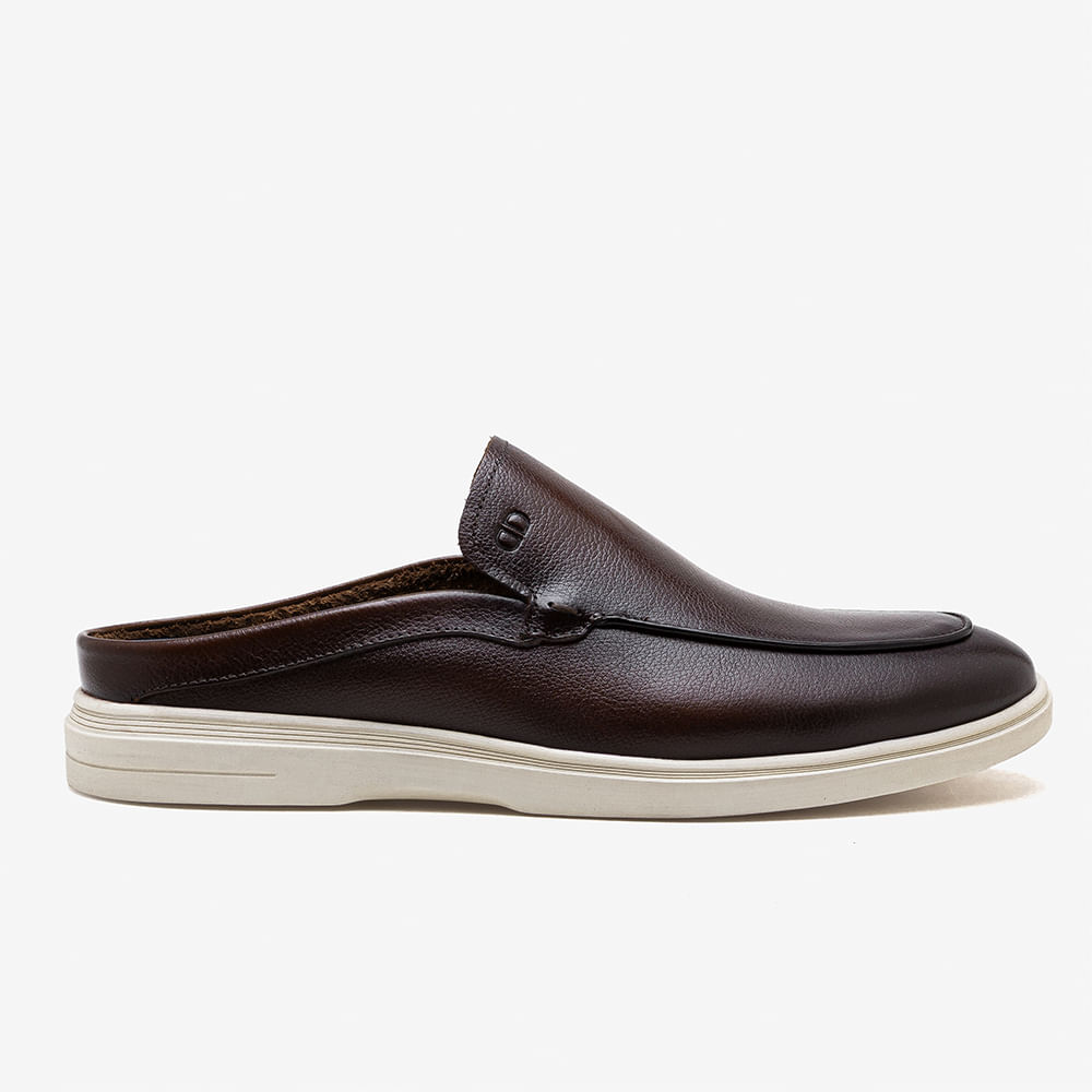 mule masculino de couro legítimo