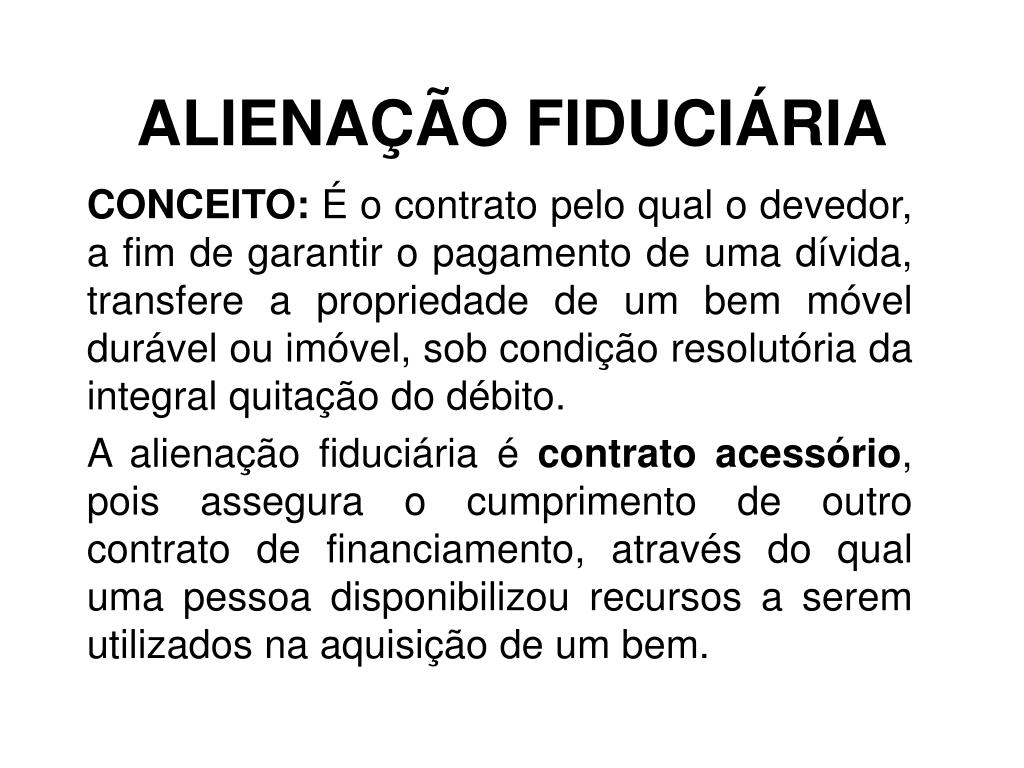 custos alienação fiduciária