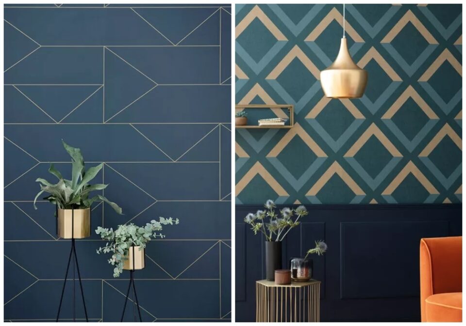 ideias de papel de parede para sala pequena