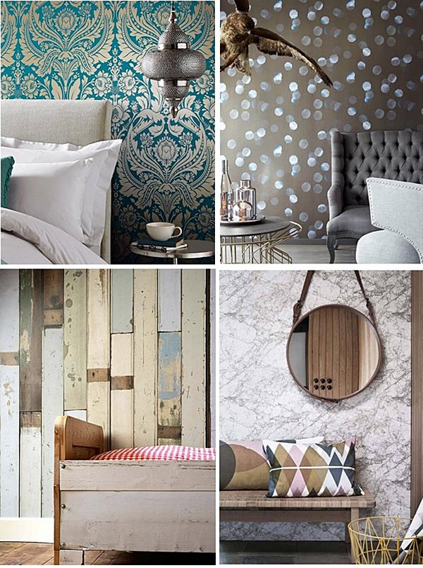 ideias de papel de parede para sala pequena