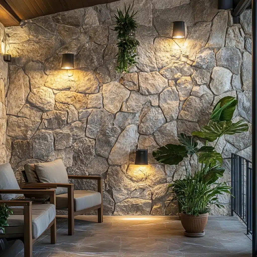 parede de pedra natural vs porcelanato que imita pedra