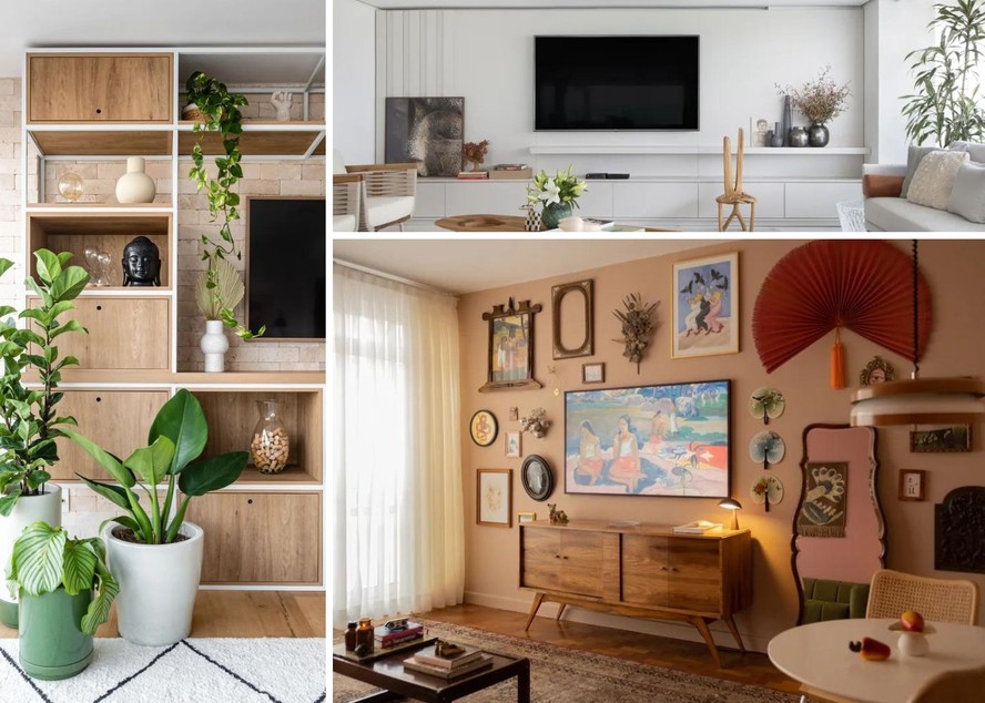 ideias de decoração para parede de tv com painel ripado