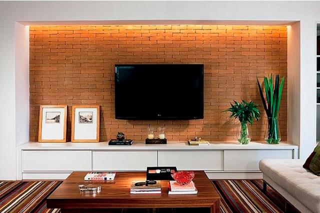 ideias de decoração para parede de tv com painel ripado