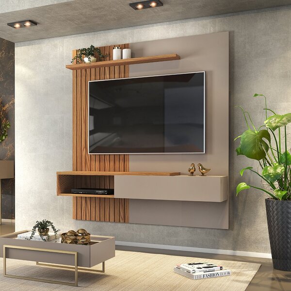 como decorar parede de tv pequena com prateleiras