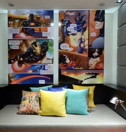 quadrinhos decorativos abstratos azul serenity