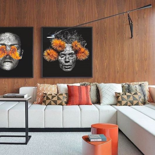 quadro abstrato vs quadro geométrico para sala