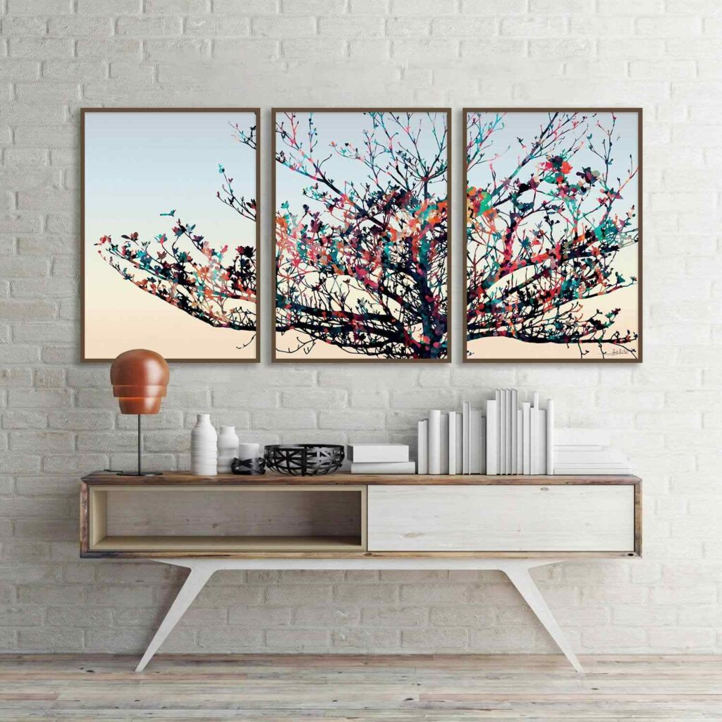 quadro abstrato vs quadro geométrico para sala