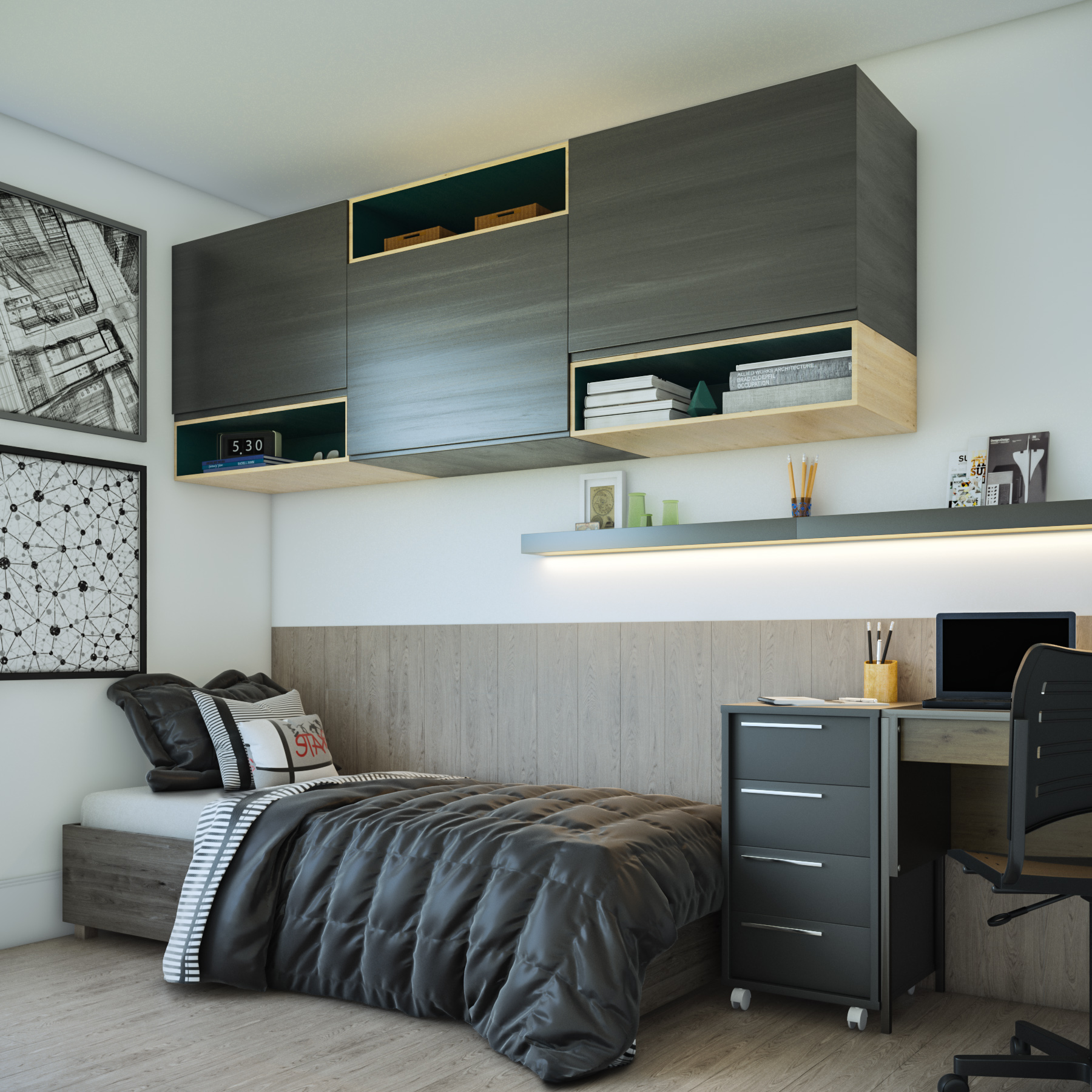 quarto de solteiro pequeno