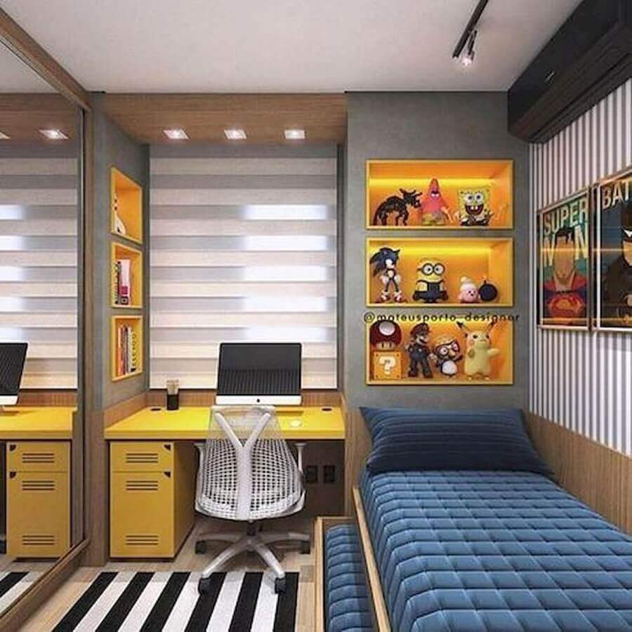 quarto de solteiro planejado