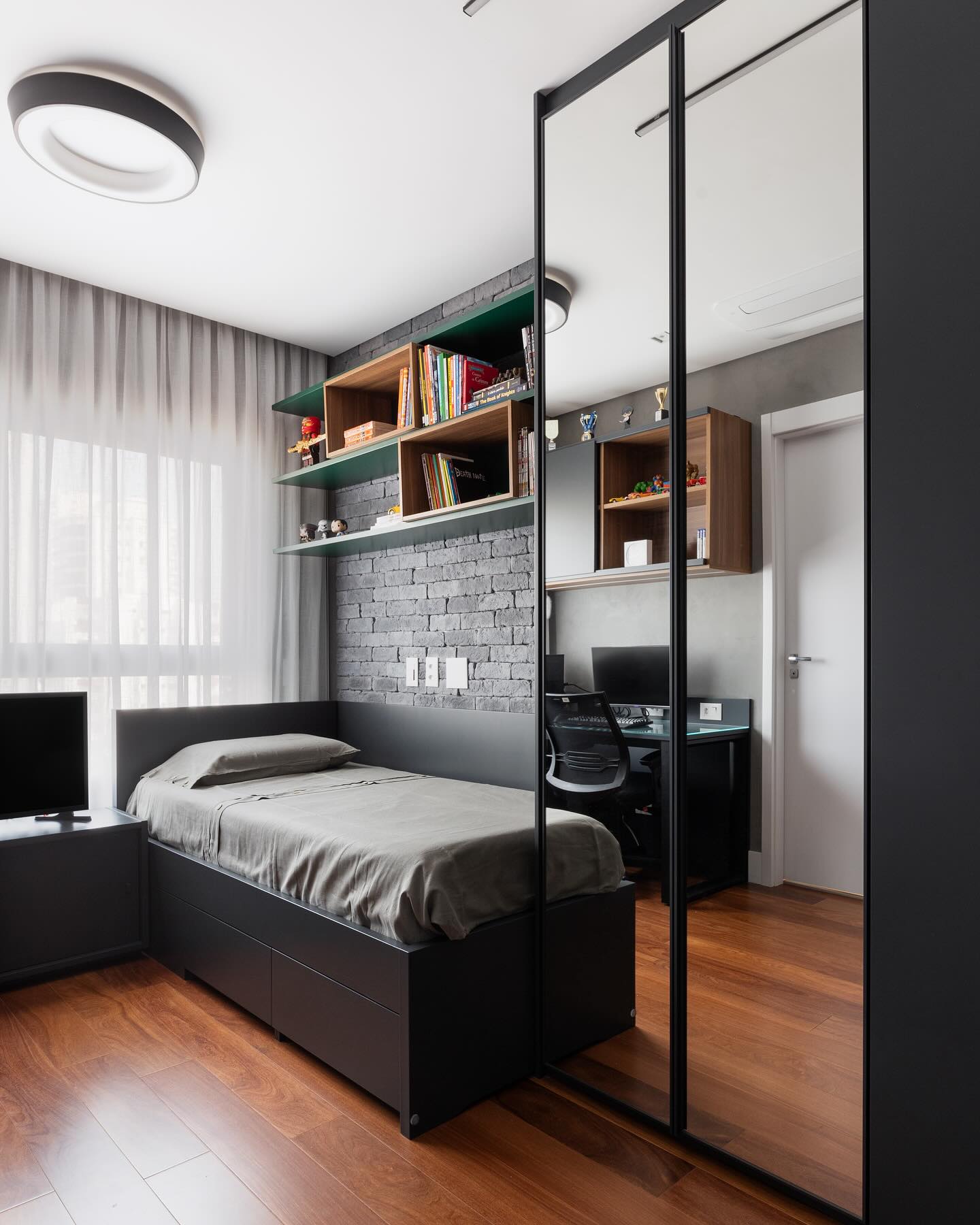 quarto de solteiro escandinavo