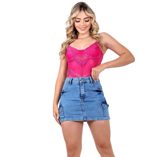 saia jeans feminina 2026