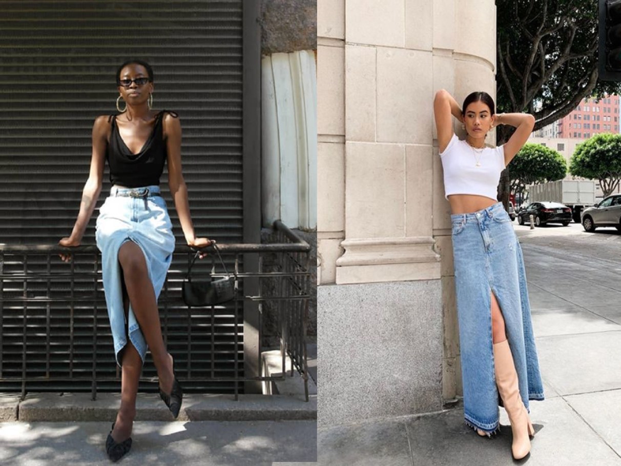 modelos de saia jeans feminina
