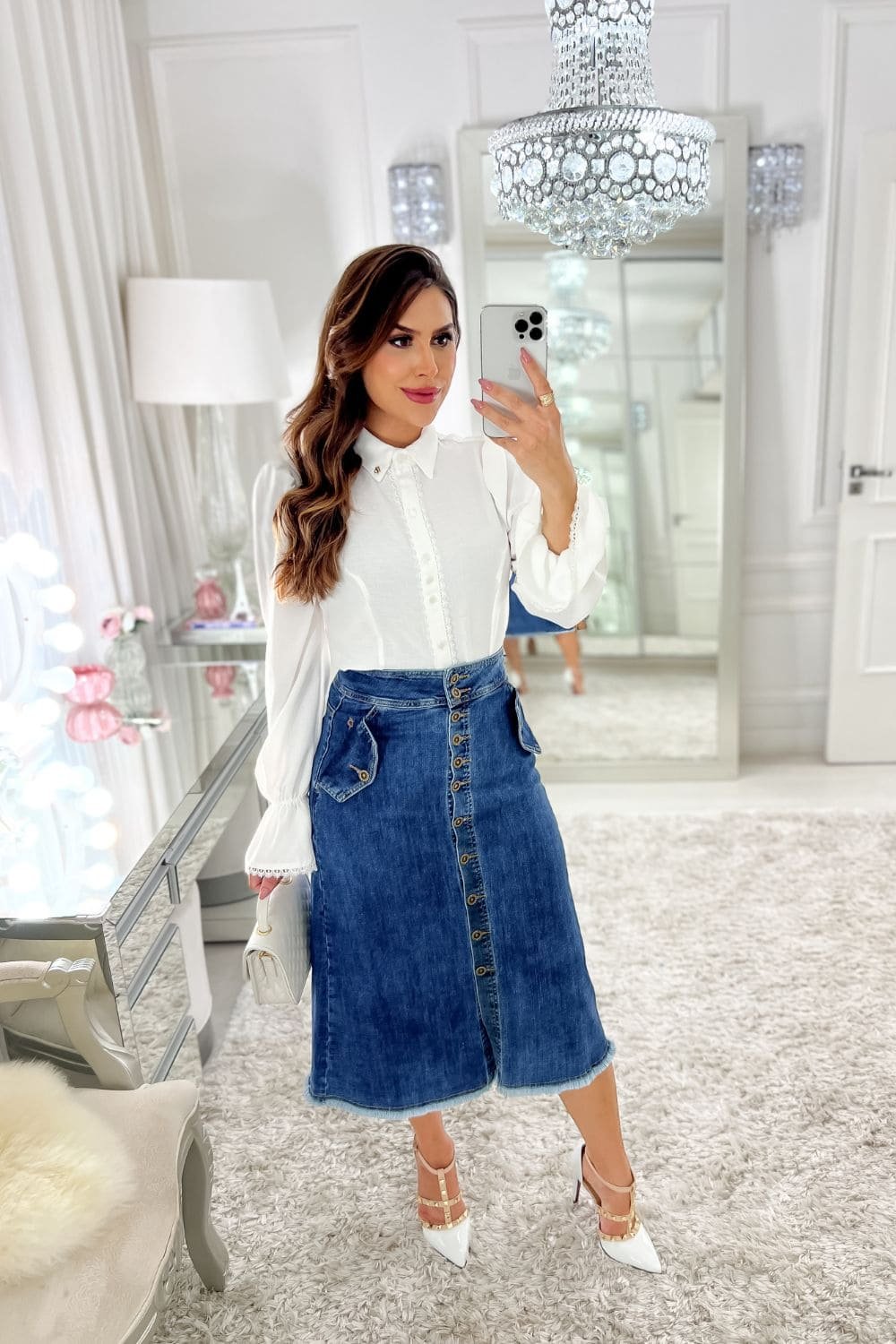 modelos de saia jeans feminina