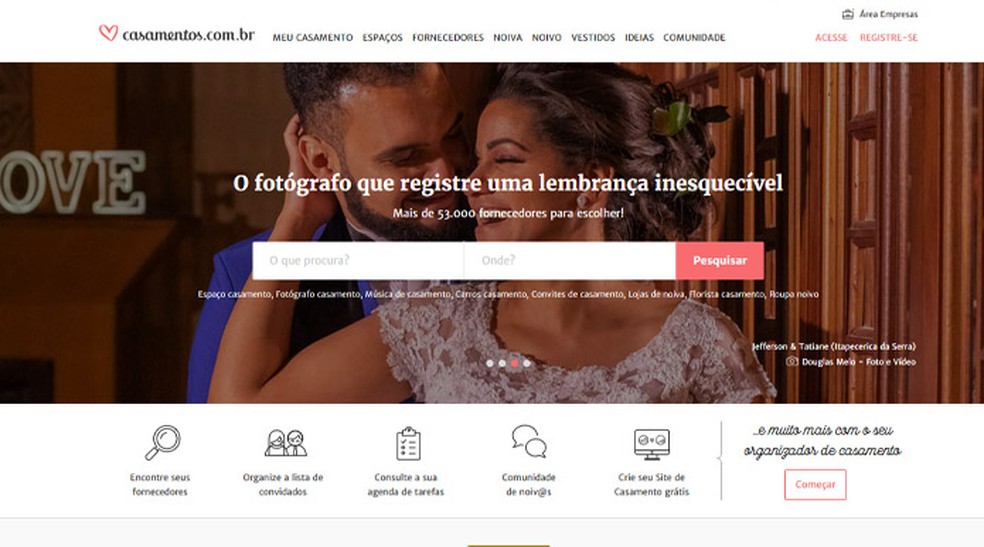 site de casamento como fazer
