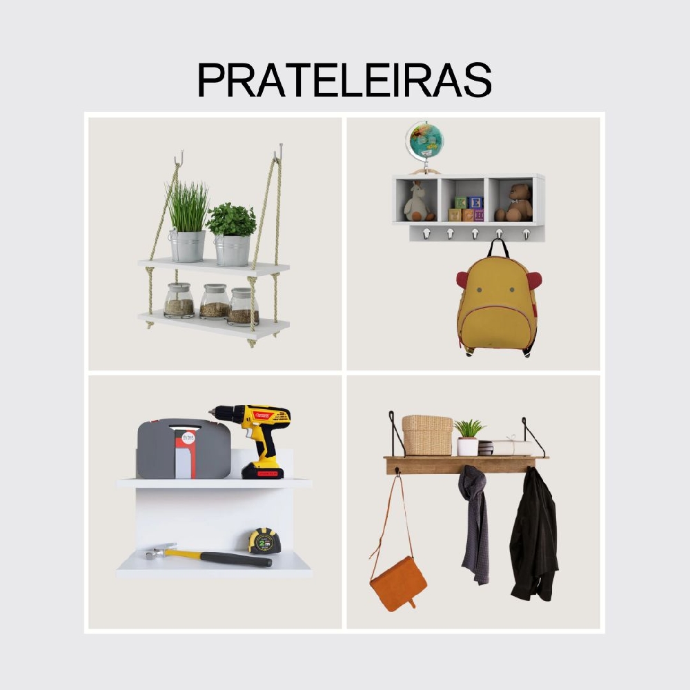 tipos de prateleiras