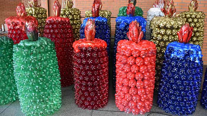 jardinagem com garrafas plásticas