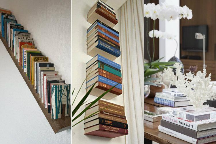 estantes com livros