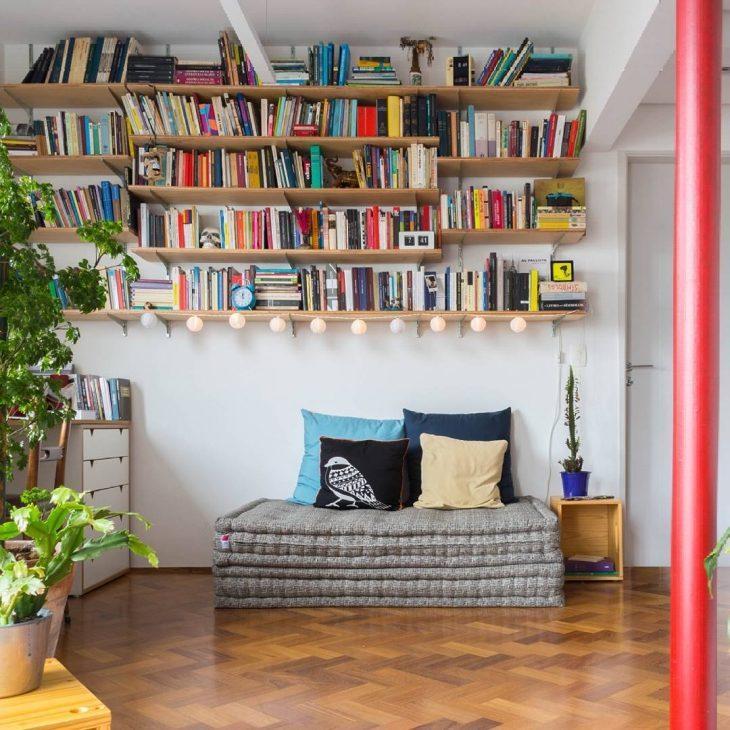 decoração minimalista livros