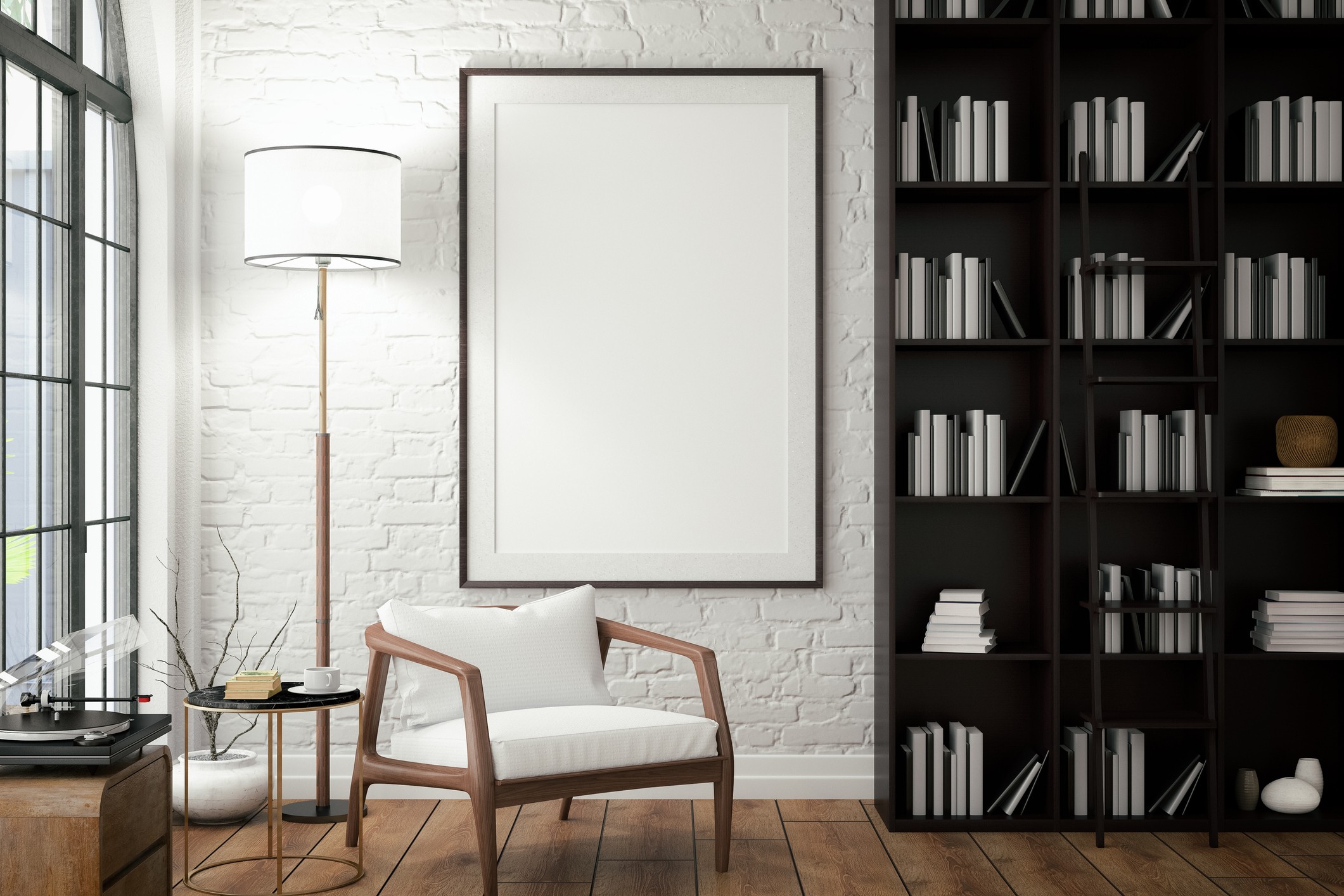 decoração minimalista livros