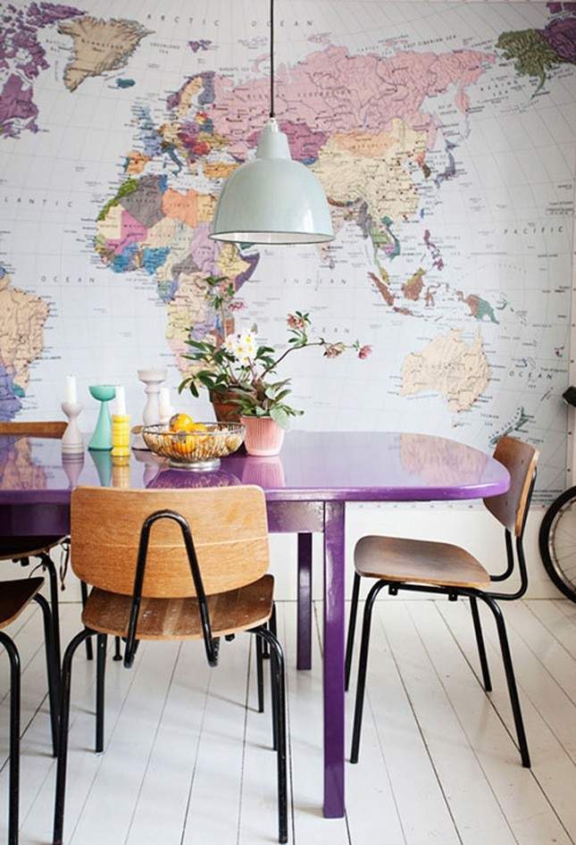 ideias decoração mapas
