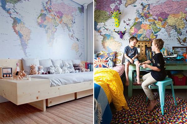 ideias decoração mapas