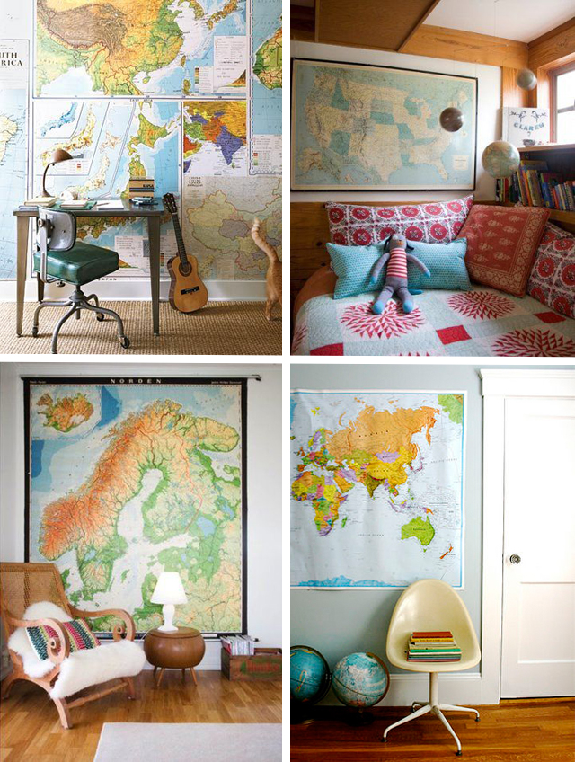 mapa mundi decorativo