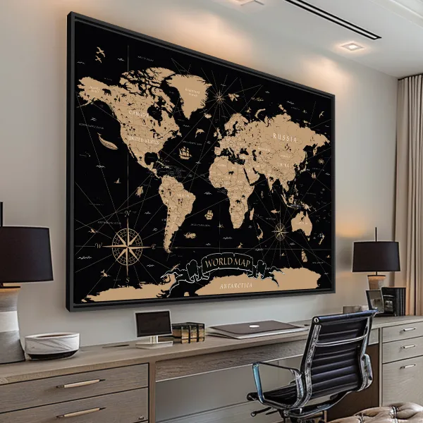 mapas para parede sala