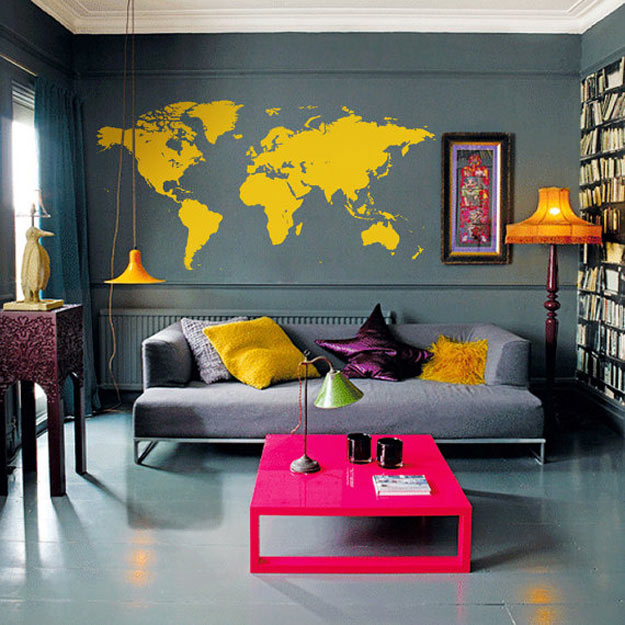 mapa mundi decorativo