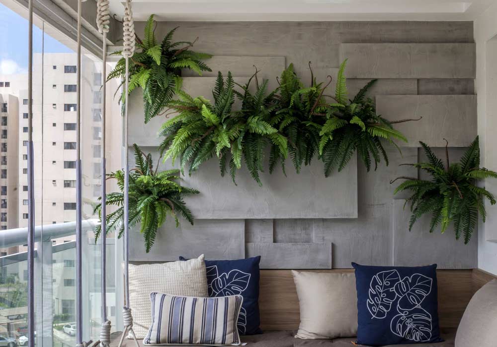 decoração com samambaia americana