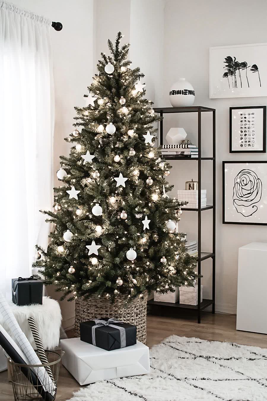enfeitar arvore de natal simples
