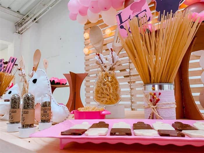 decoração chá de cozinha rústico