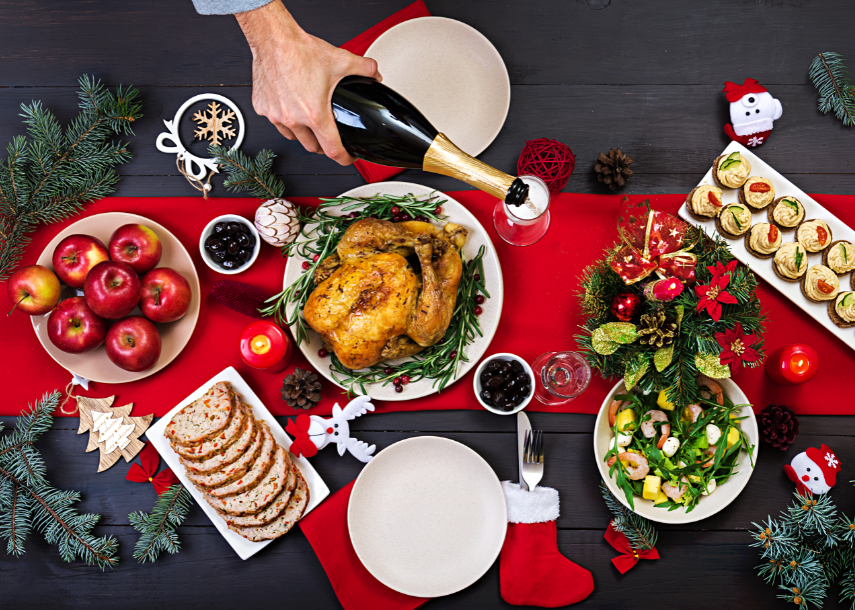 mesa de apoio para ceia de natal