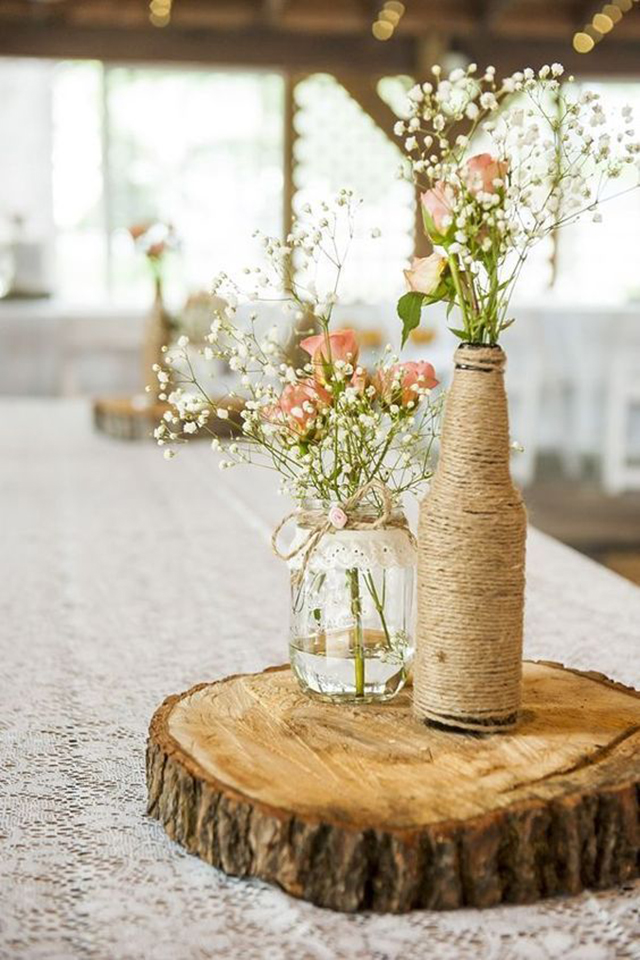 DIY decoração mesa casamento
