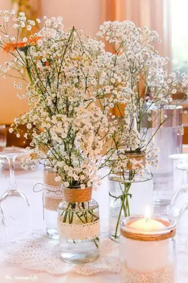 decoração de mesa de casamento moderno