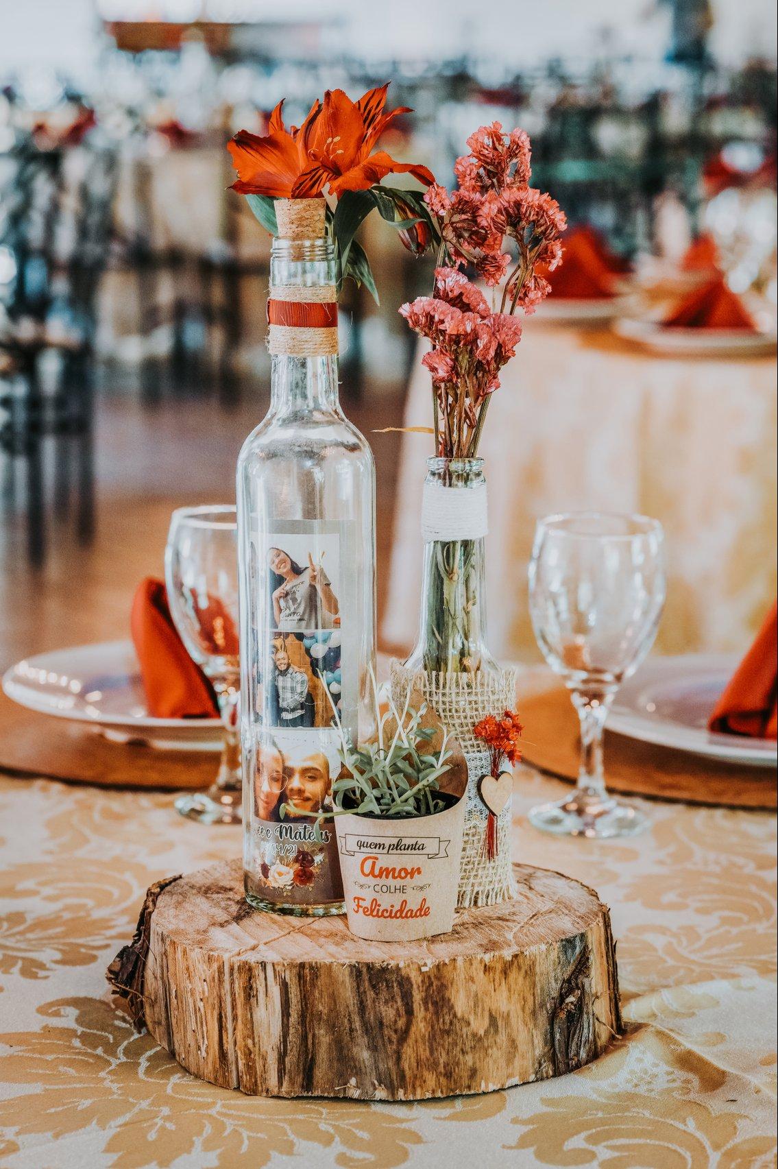 DIY decoração mesa casamento