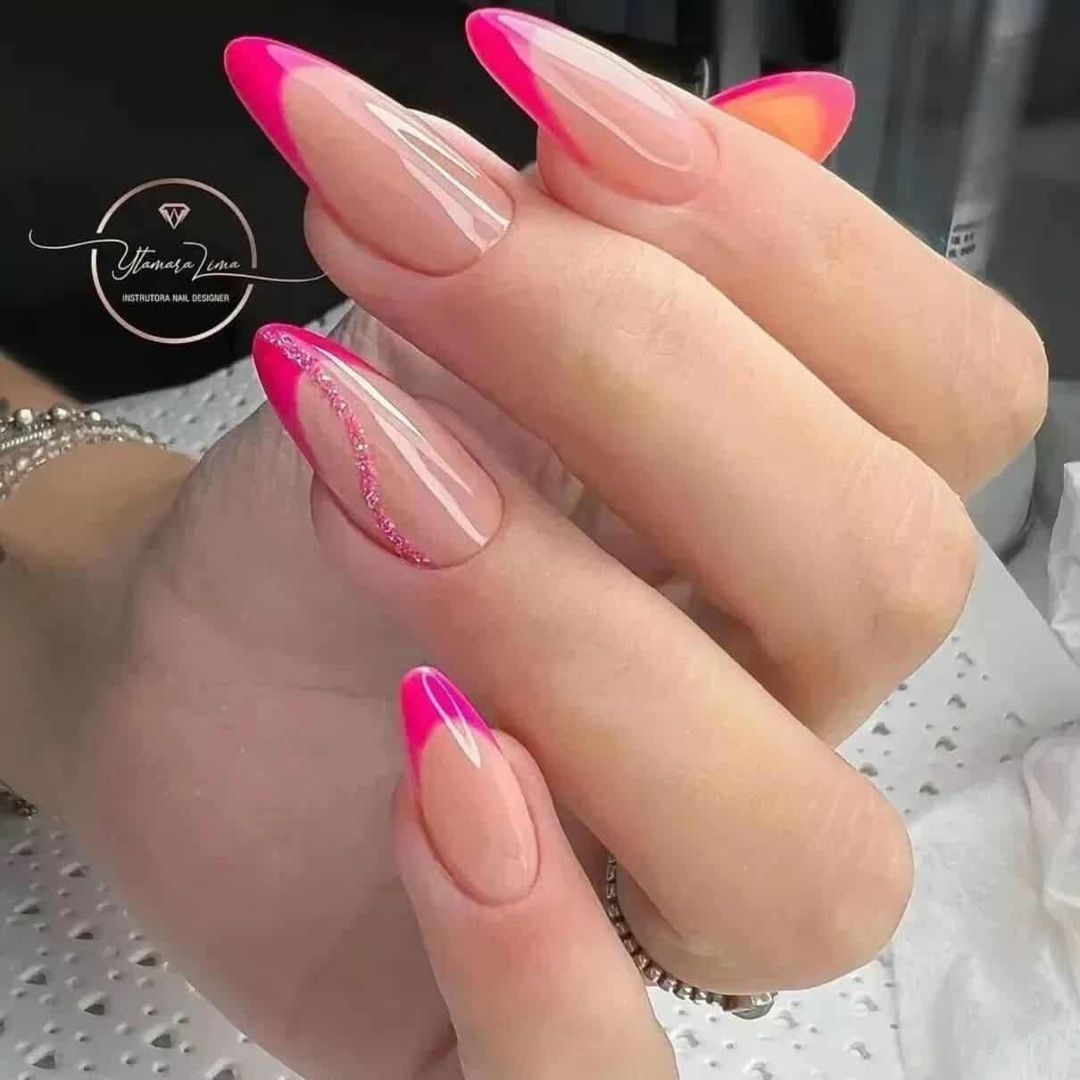 unhas com brilho